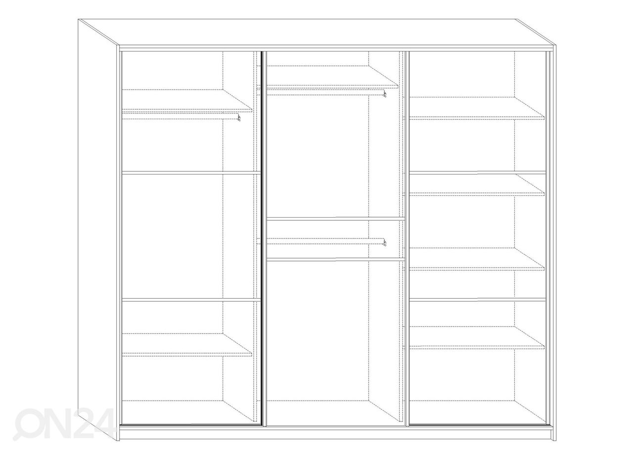 Lükandustega riidekapp Durrus II 240 cm suurendatud