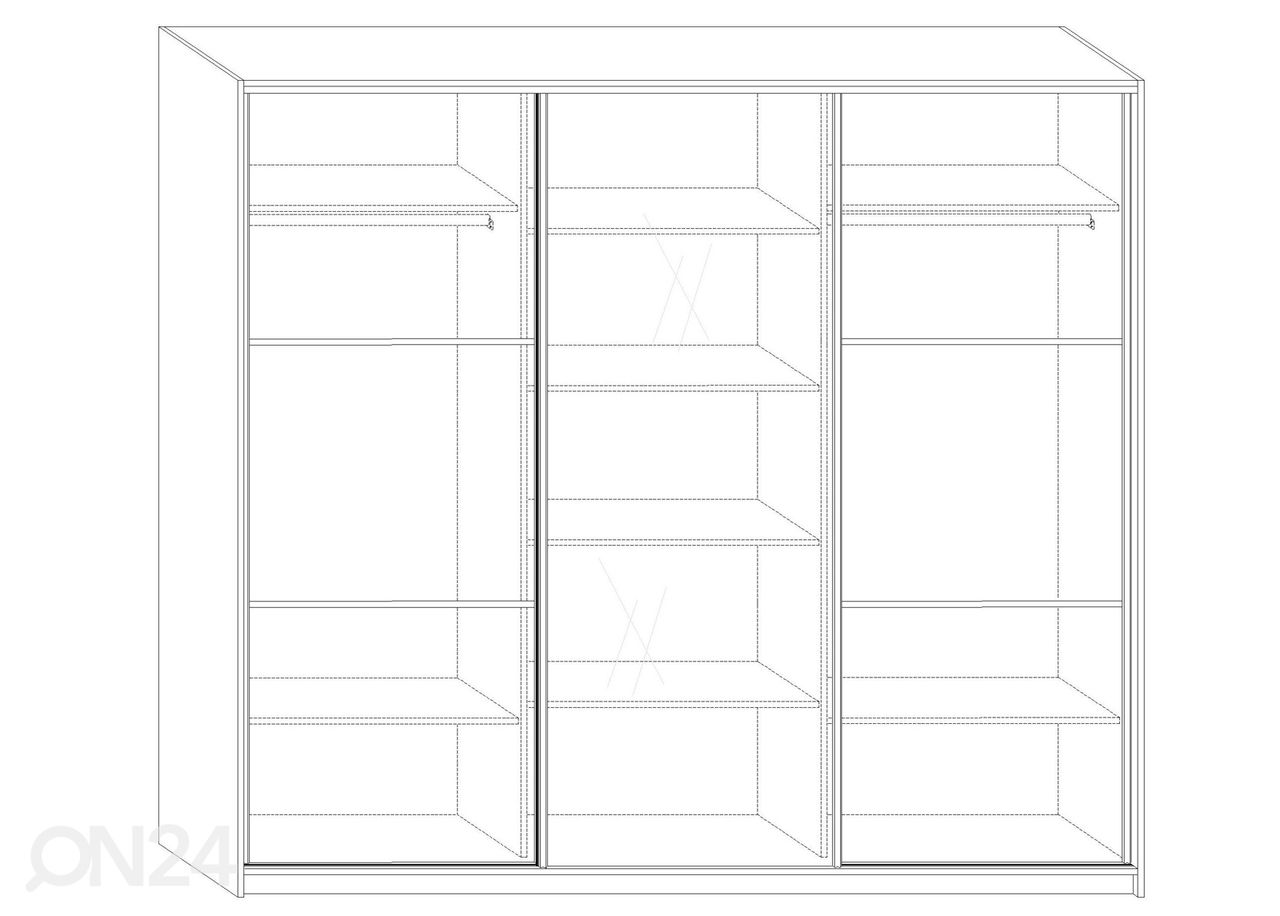 Lükandustega riidekapp Durrus II 240 cm suurendatud