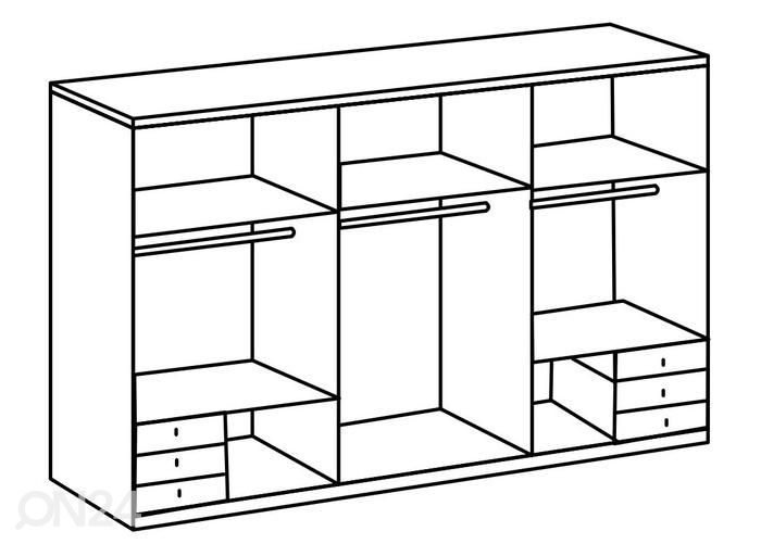 Lükandustega riidekapp Flensburg 2 270 cm suurendatud