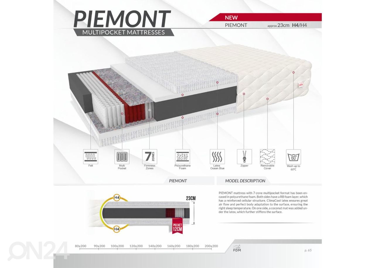 Madrats Piemont 100x200 cm suurendatud