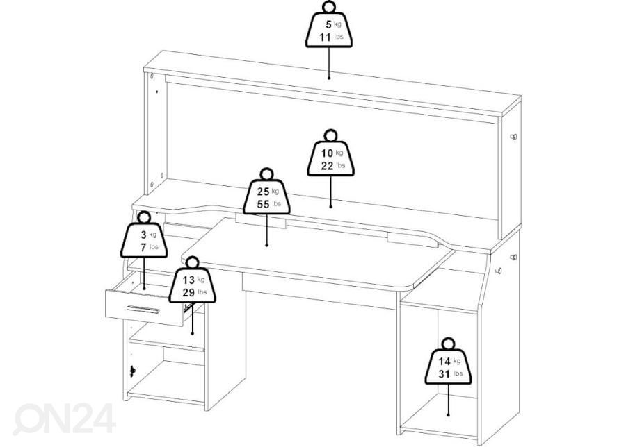 Mängurilaud Function 171 cm suurendatud