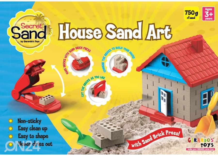 Modelleerimisliiv Maja pressiga Gerardo's Toys Secret Sand 750 g suurendatud