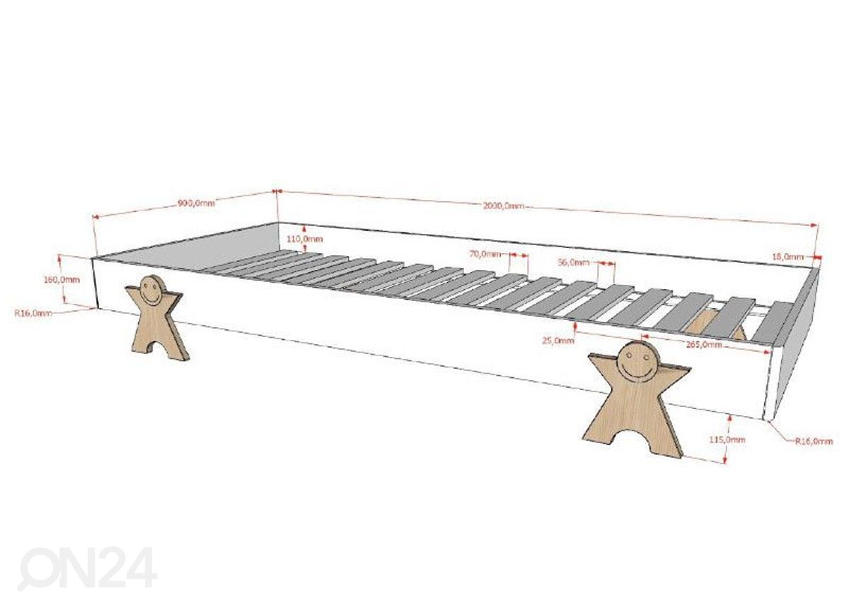 Moodulvoodi Modulo 90x200 cm suurendatud