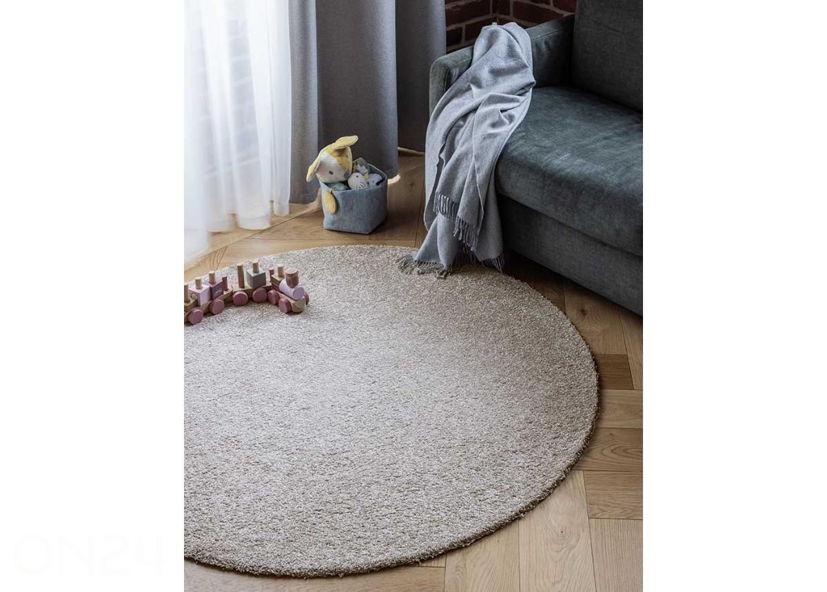 Narma kräsuline tuftingvaip Jazz™ beige Ø 133 cm suurendatud