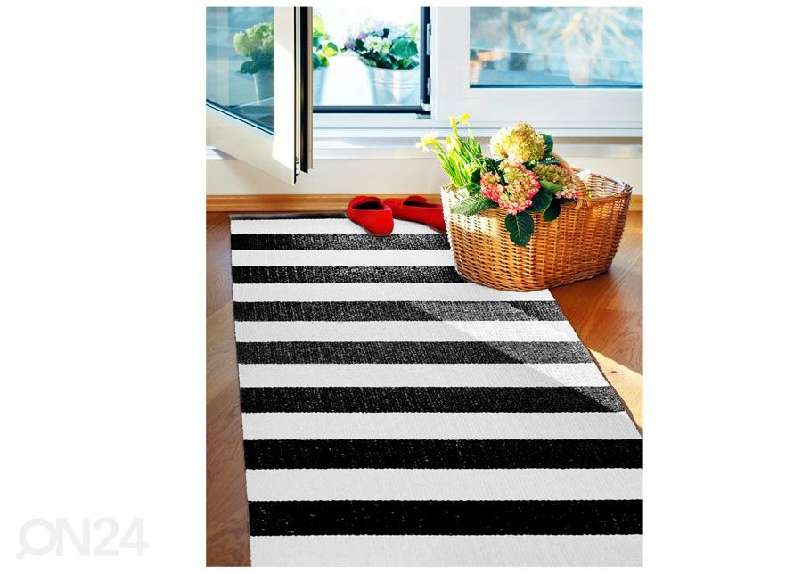 Narma plastikvaip Birkas black-white 70x250 cm suurendatud