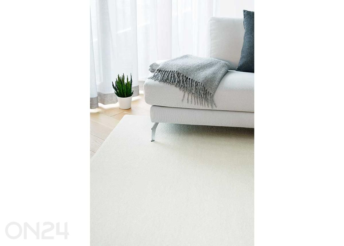 Narma veluurvaip Noble™ white ümar Ø 133 cm suurendatud