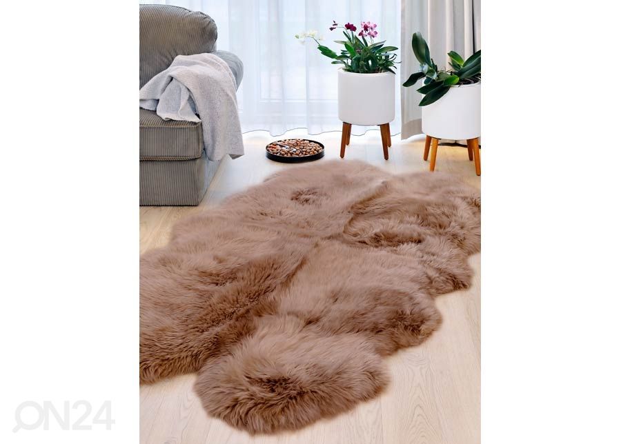 Naturaalne lambanahk Merino caramel Quatro ±90x180 cm suurendatud