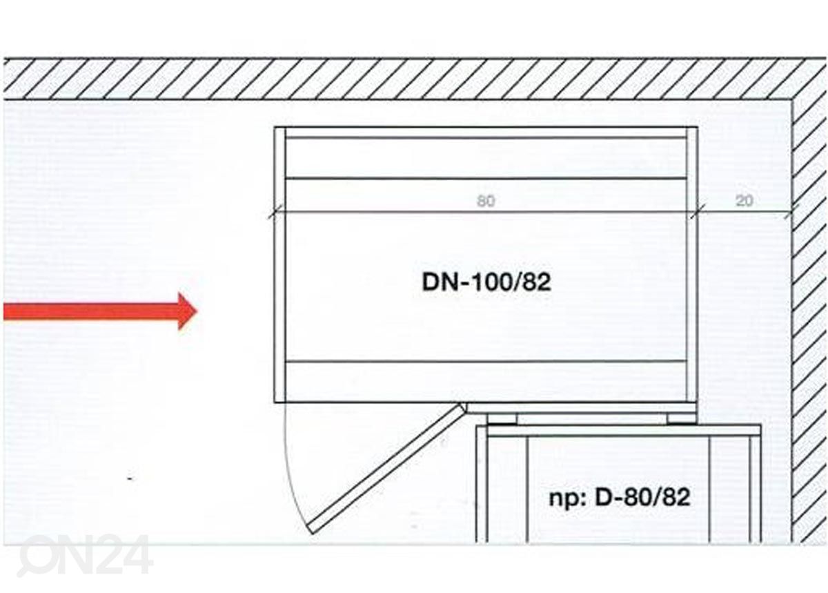 Nurgakapp (alumine) 100 cm suurendatud