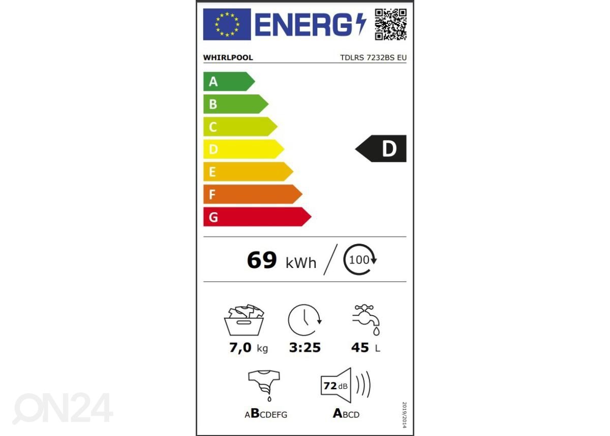 Pealtlaetav pesumasin Whirlpool TDLRS7232BSEU suurendatud