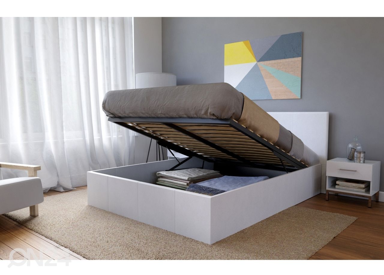 Pesukastiga voodi Barcelona 160x200 cm suurendatud