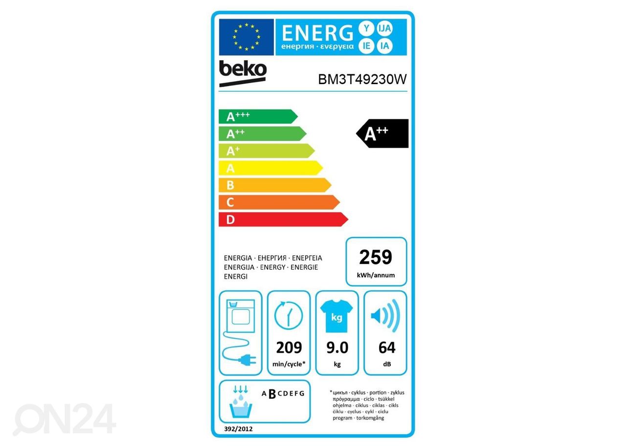 Pesukuivati Beko BM3T49230W suurendatud