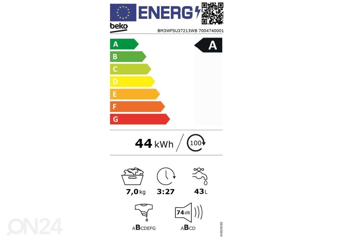 Pesumasin Beko BM3WFSU37213WB suurendatud