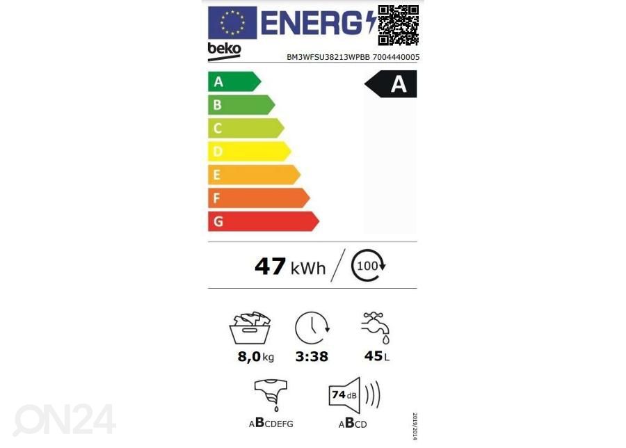 Pesumasin Beko BM3WFSU38213WPBB suurendatud