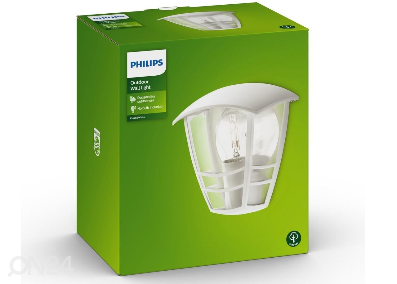 Philips Creek seinalatern E27 valge suurendatud