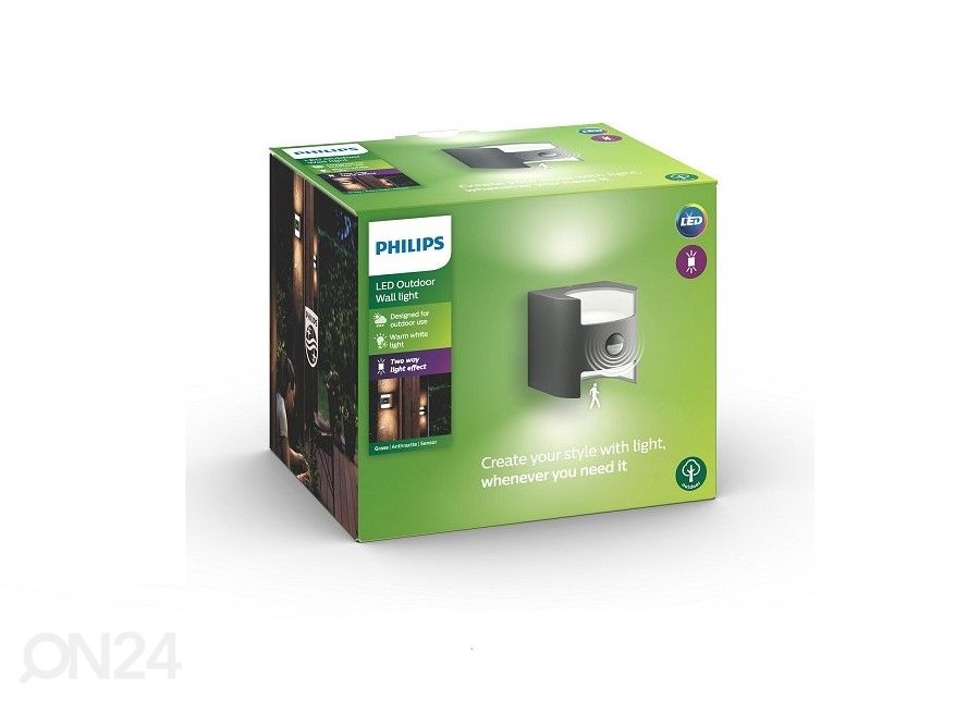 Philips Grass seinalamp liikumisanduriga 2x5,5 W 800lm 2700K suurendatud