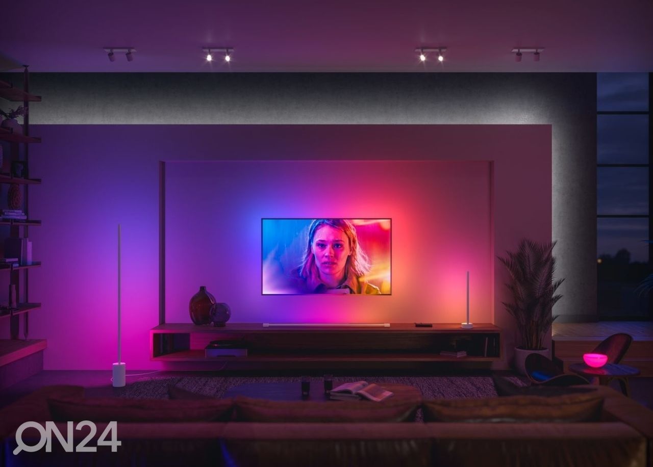 Philips Hue Black and Color ambience sujuva toonivahetusega põrandalamp Signe must suurendatud