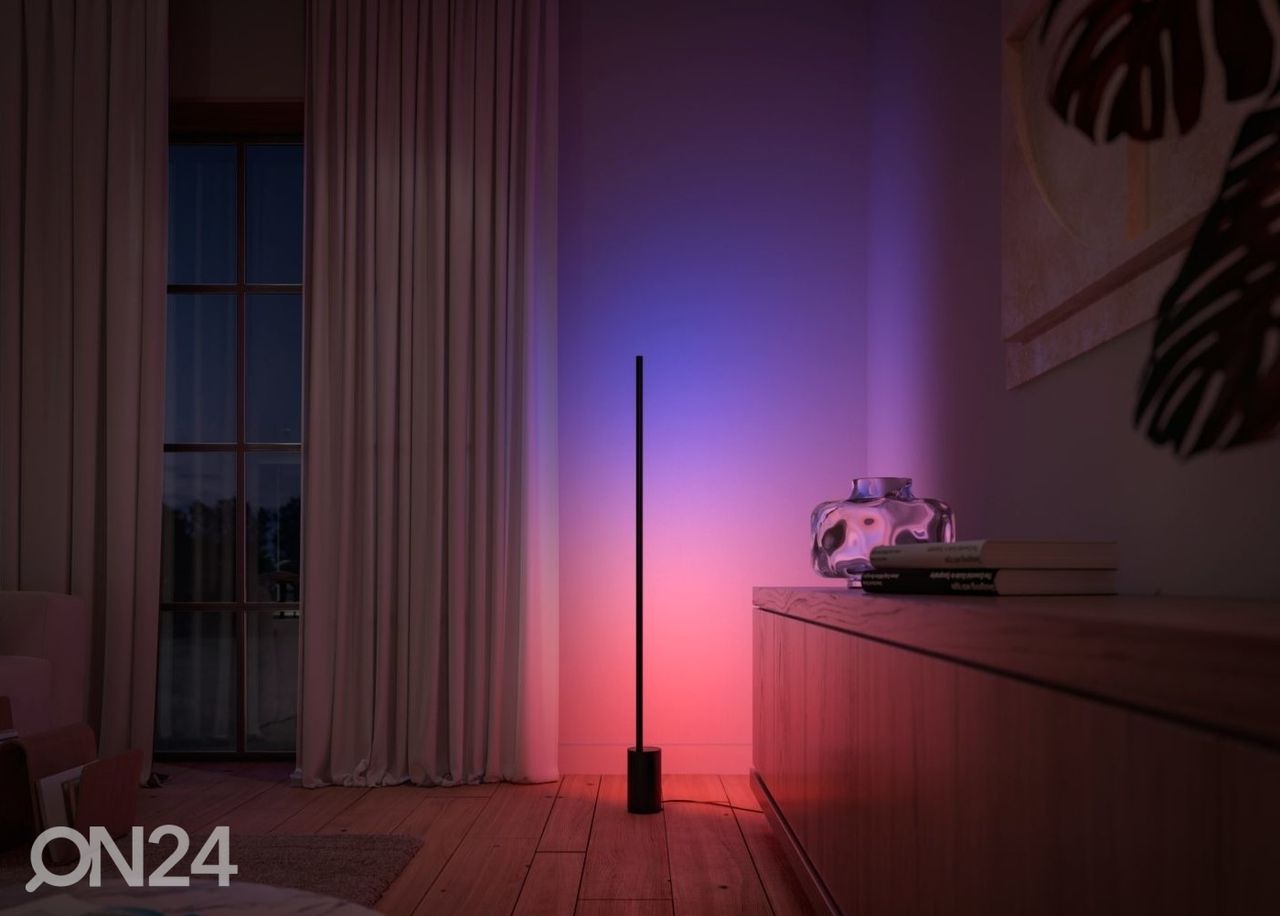 Philips Hue Black and Color ambience sujuva toonivahetusega põrandalamp Signe must suurendatud