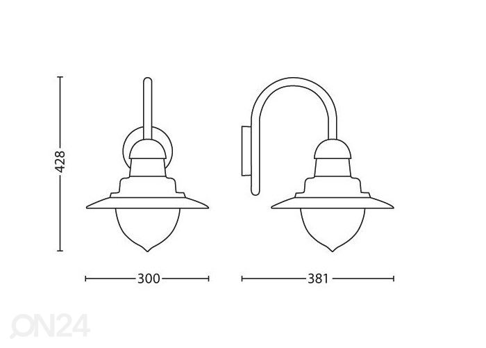 Philips Raindrop seinalatern 1xE27 suurendatud