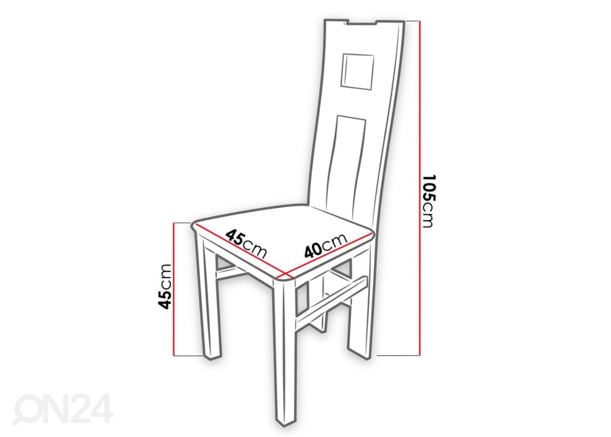 Pikendatav söögilaud 100x100-140 cm + 4 tooli suurendatud