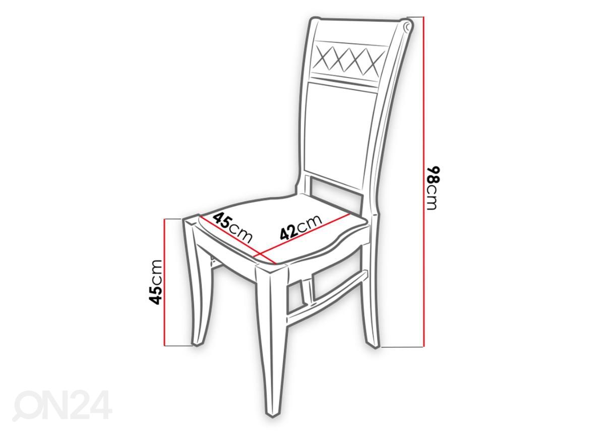 Pikendatav söögilaud 150x150-200 cm + 8 tooli suurendatud