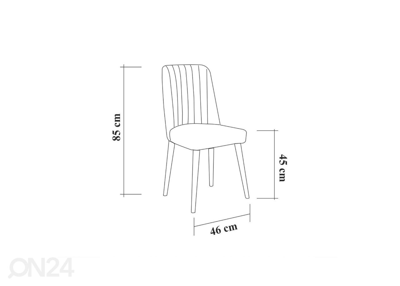 Pikendatav söögilaud 80x130-165 cm + 2 tooli+2 pinki suurendatud