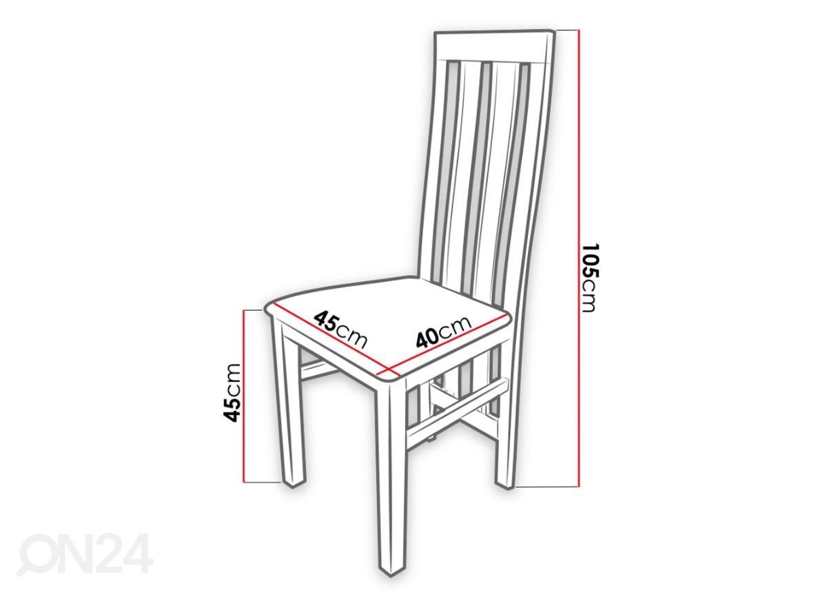 Pikendatav söögilaud 80x160-200 cm + 6 tooli suurendatud