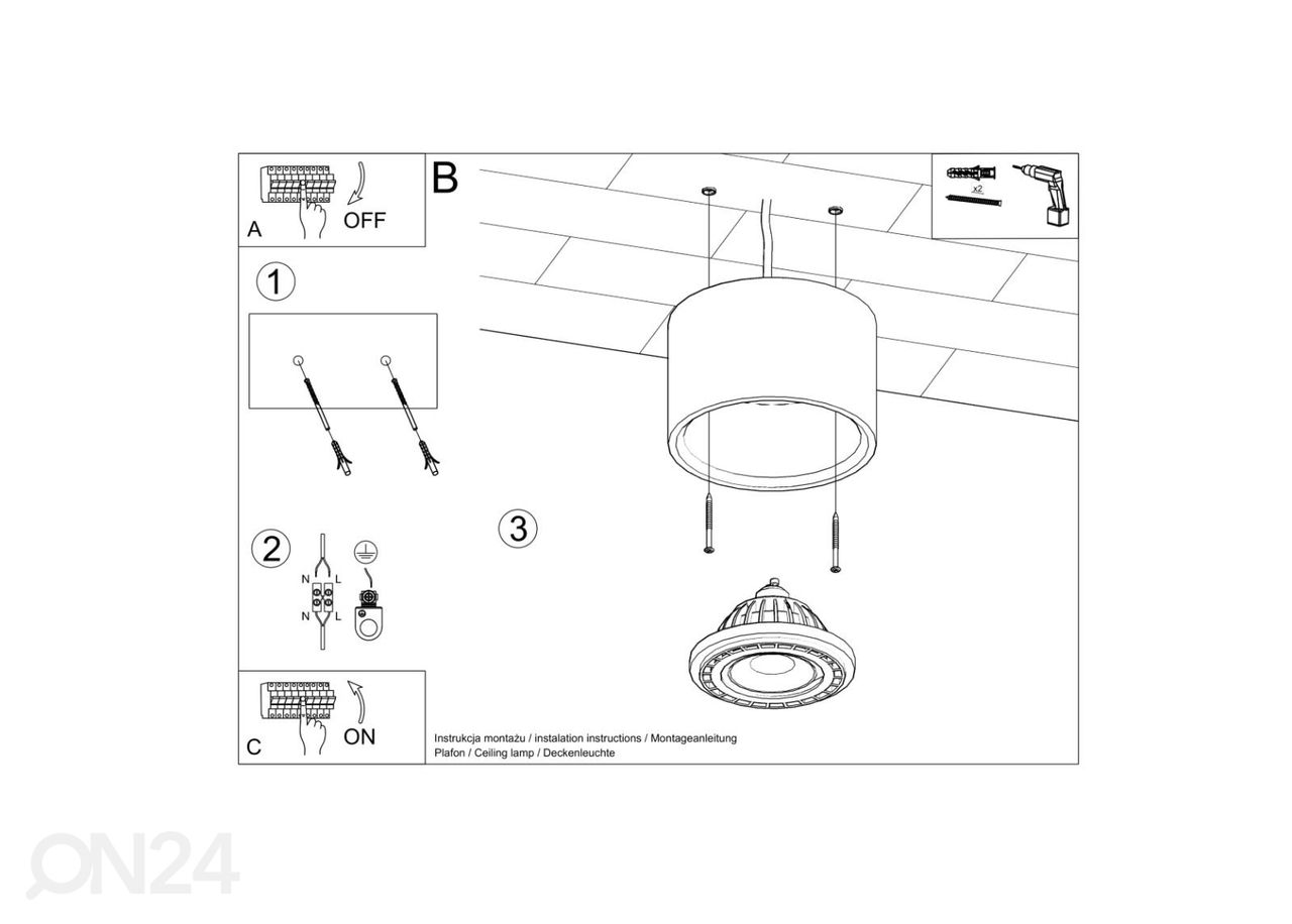 Plafond Basic 1, naturaalne puit suurendatud