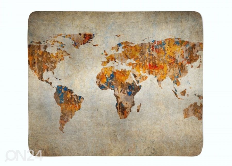 Pleed Grunge Map of the World 130x150 cm suurendatud