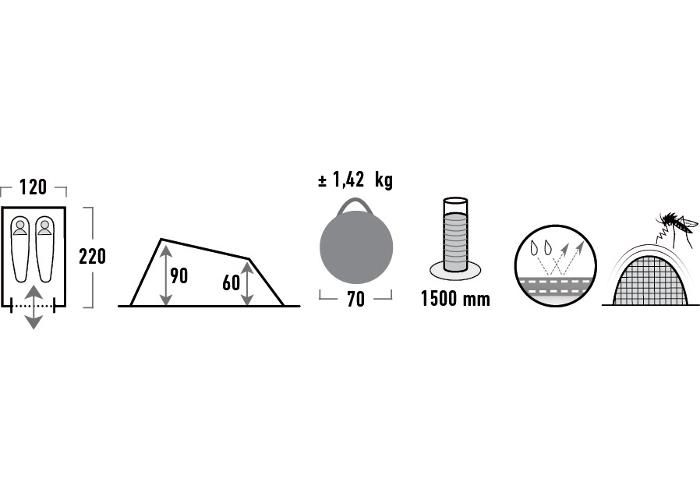 Popup telk campo roheline/tumehall High Peak suurendatud