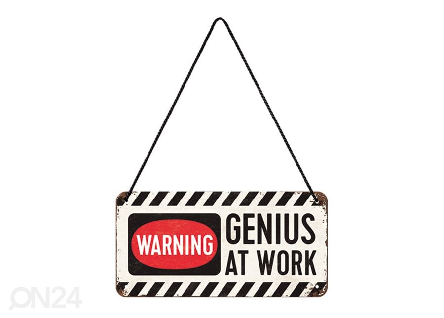 Retro metallposter Genius at Work 10x20 cm suurendatud