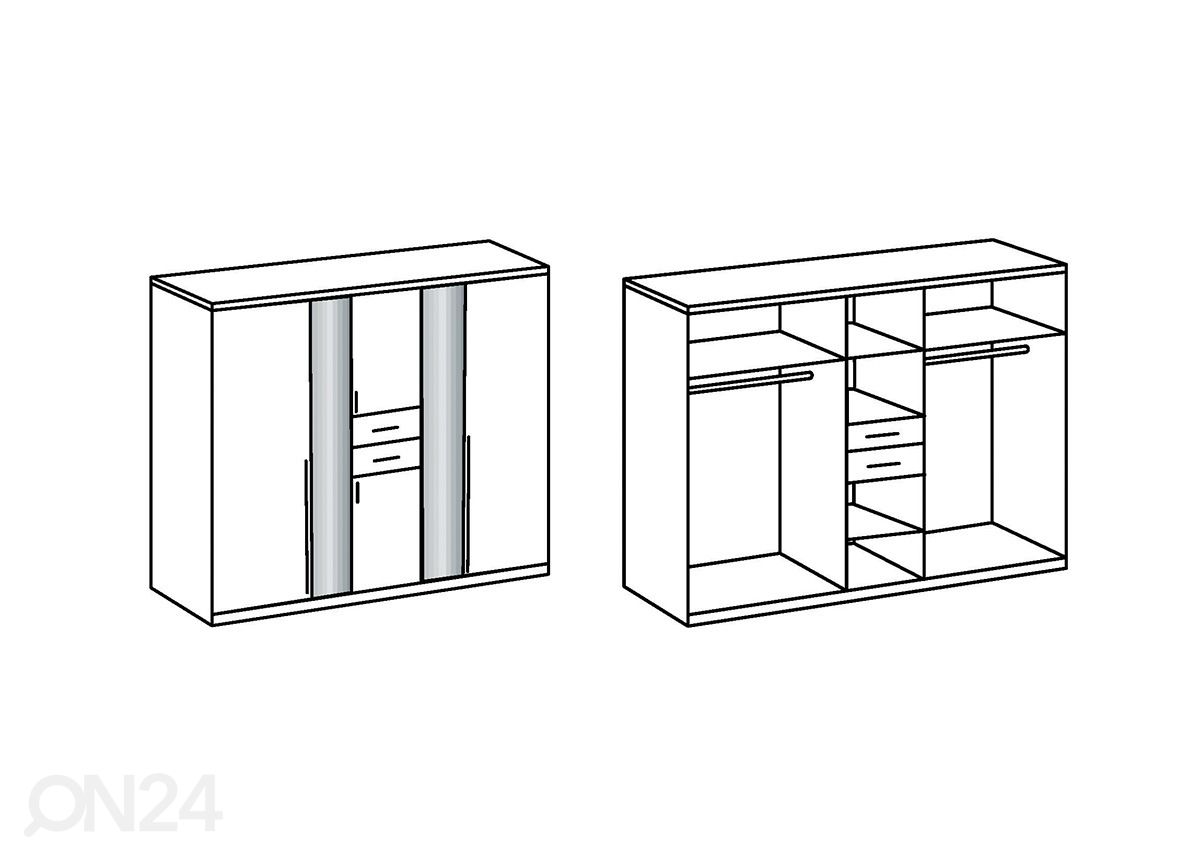 Riidekapp 225 cm suurendatud