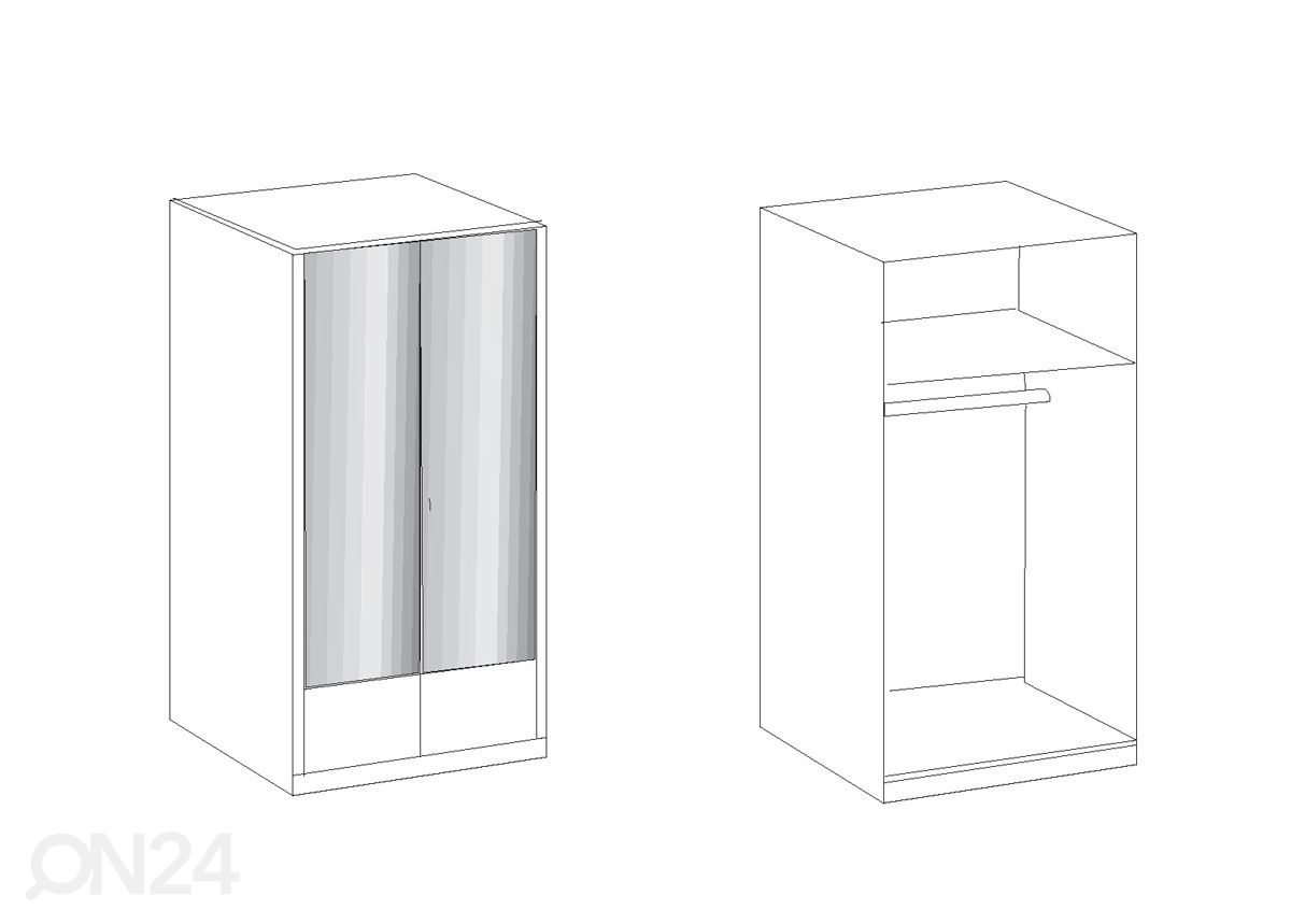 Riidekapp 90 cm suurendatud