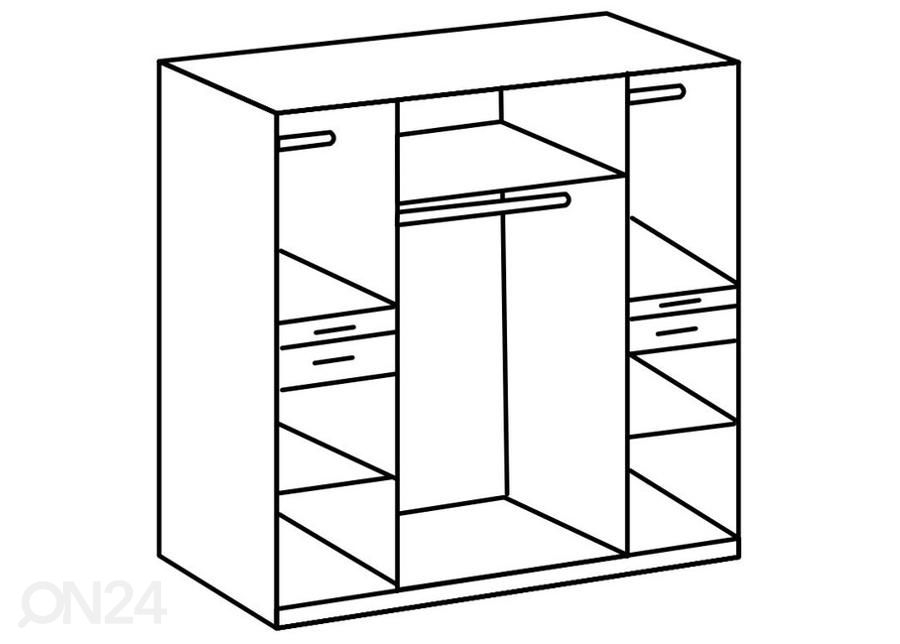 Riidekapp Ascona 180 cm suurendatud