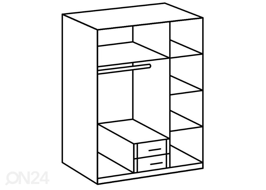 Riidekapp Borkum 135 cm suurendatud