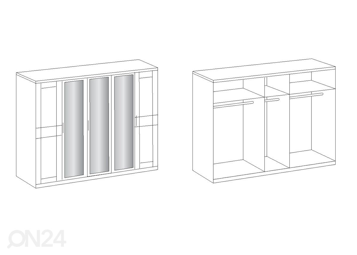 Riidekapp Chalet 225 cm suurendatud