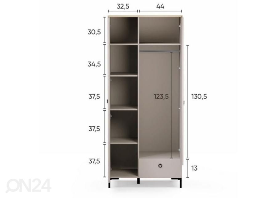 Riidekapp Dominica 85,5 cm suurendatud