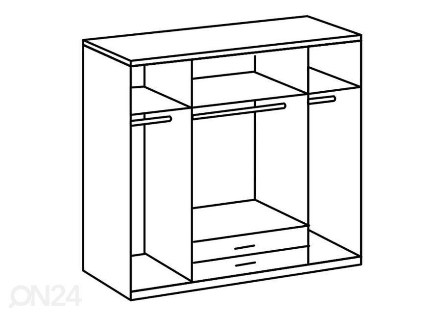 Riidekapp Gronau 180 cm suurendatud