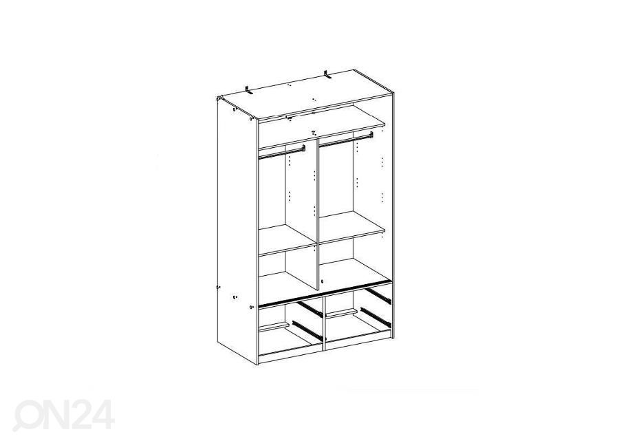 Riidekapp Line 121 cm suurendatud