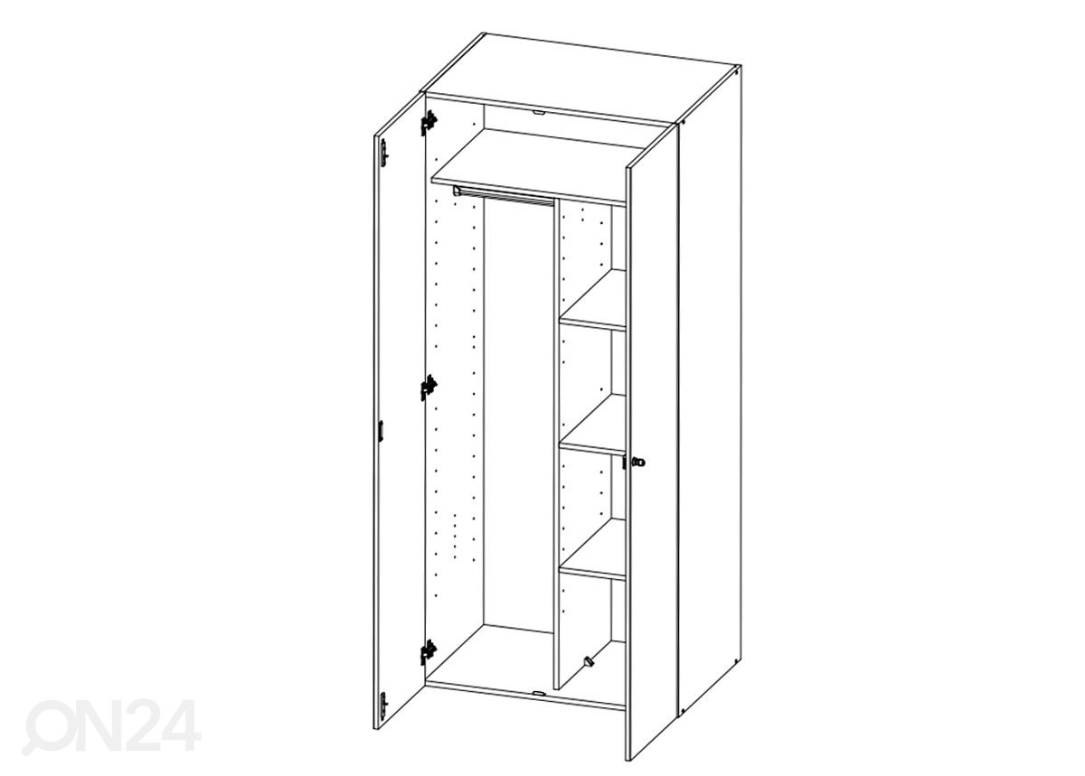 Riidekapp MRK 669 80 cm suurendatud