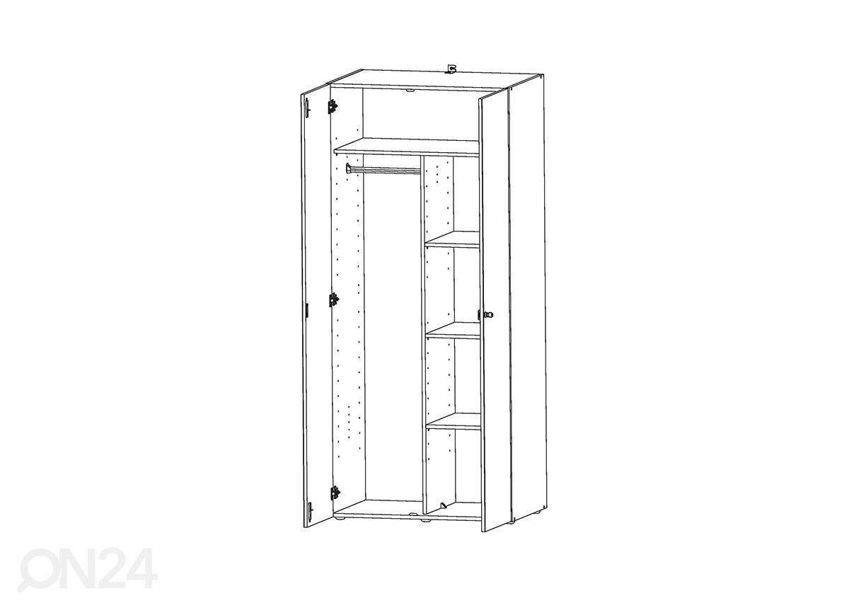 Riidekapp MRK 669 80 cm suurendatud