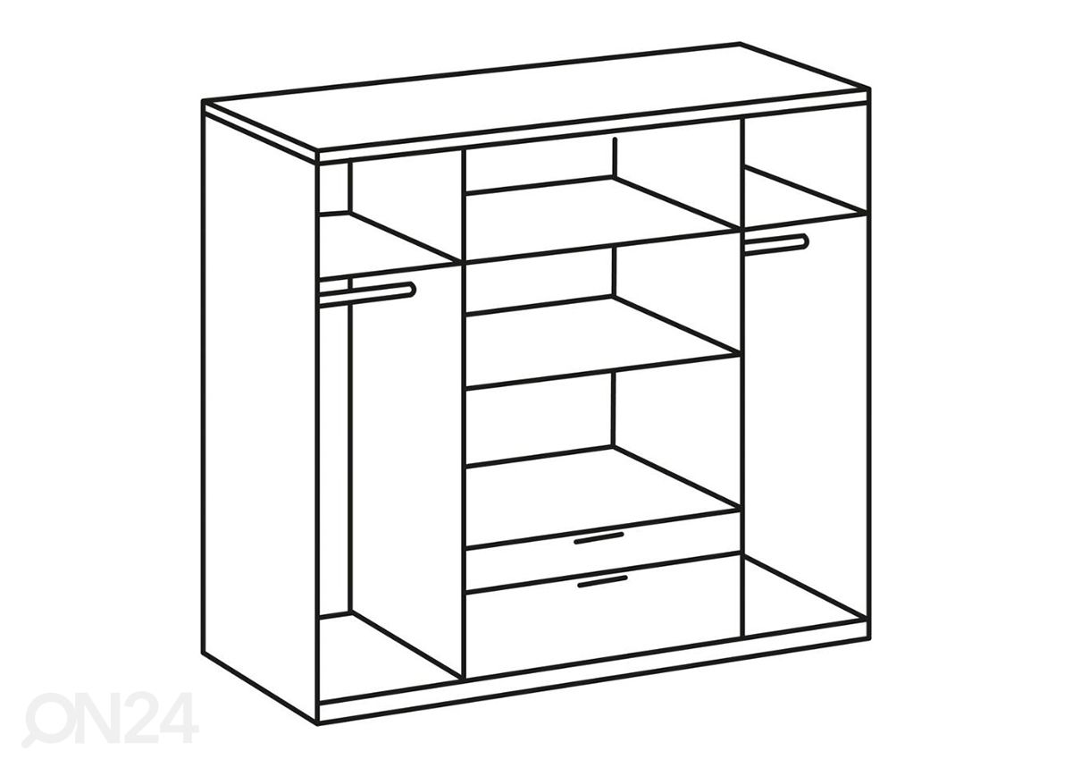 Riidekapp New York 180xh208 cm suurendatud