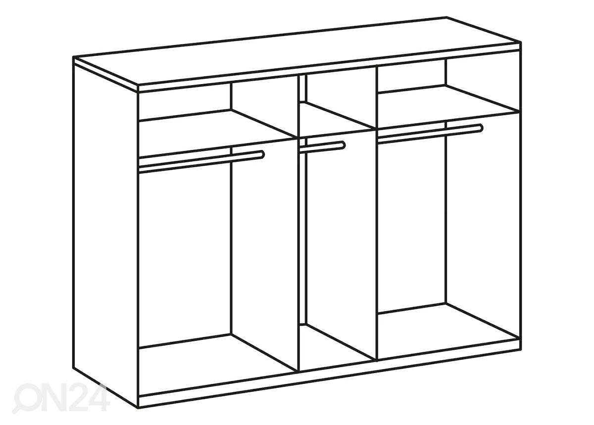 Riidekapp New York 225xh208 cm suurendatud