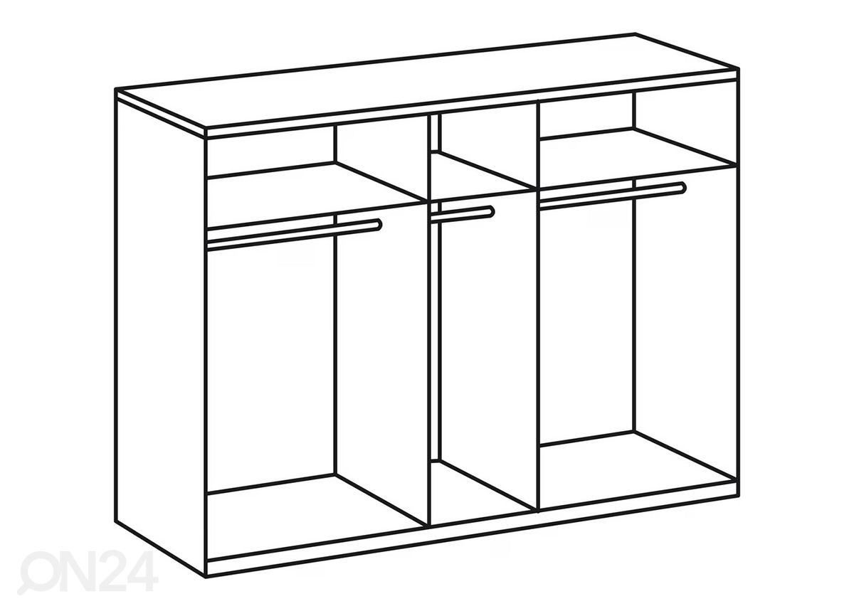 Riidekapp New York 225xh208 cm suurendatud