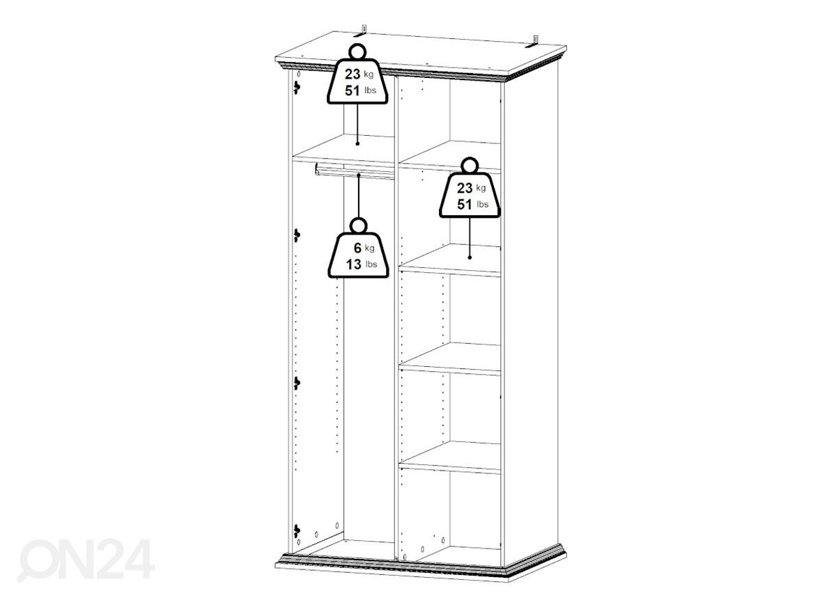 Riidekapp North 95,7 cm suurendatud