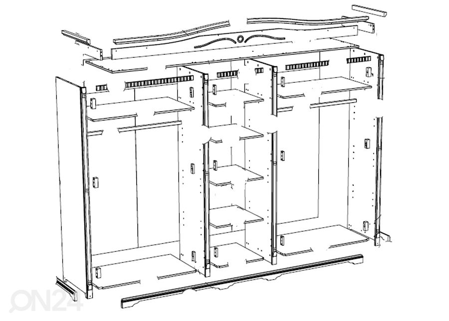 Riidekapp Uffizzi 258 cm suurendatud