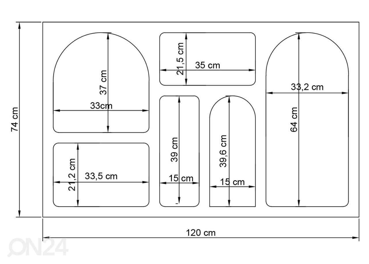 Riiul Caria 120 cm suurendatud