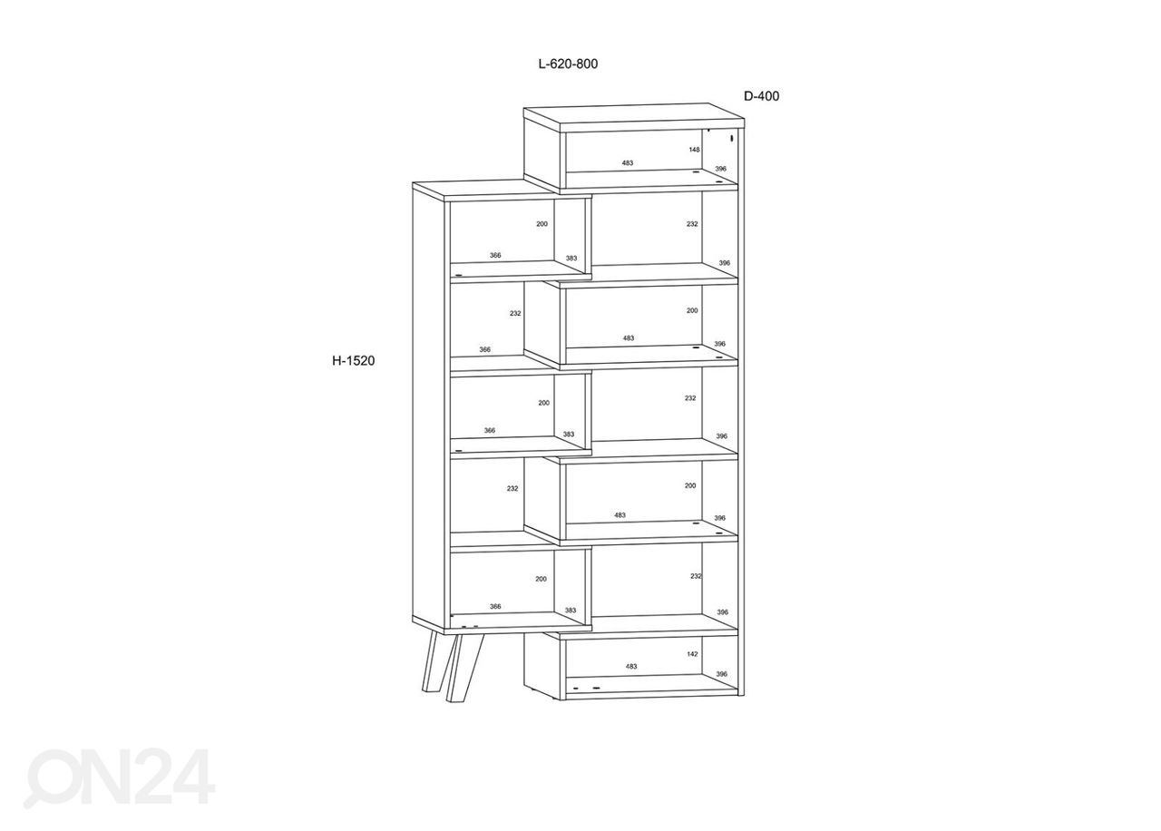 Riiul Clon 62 cm suurendatud