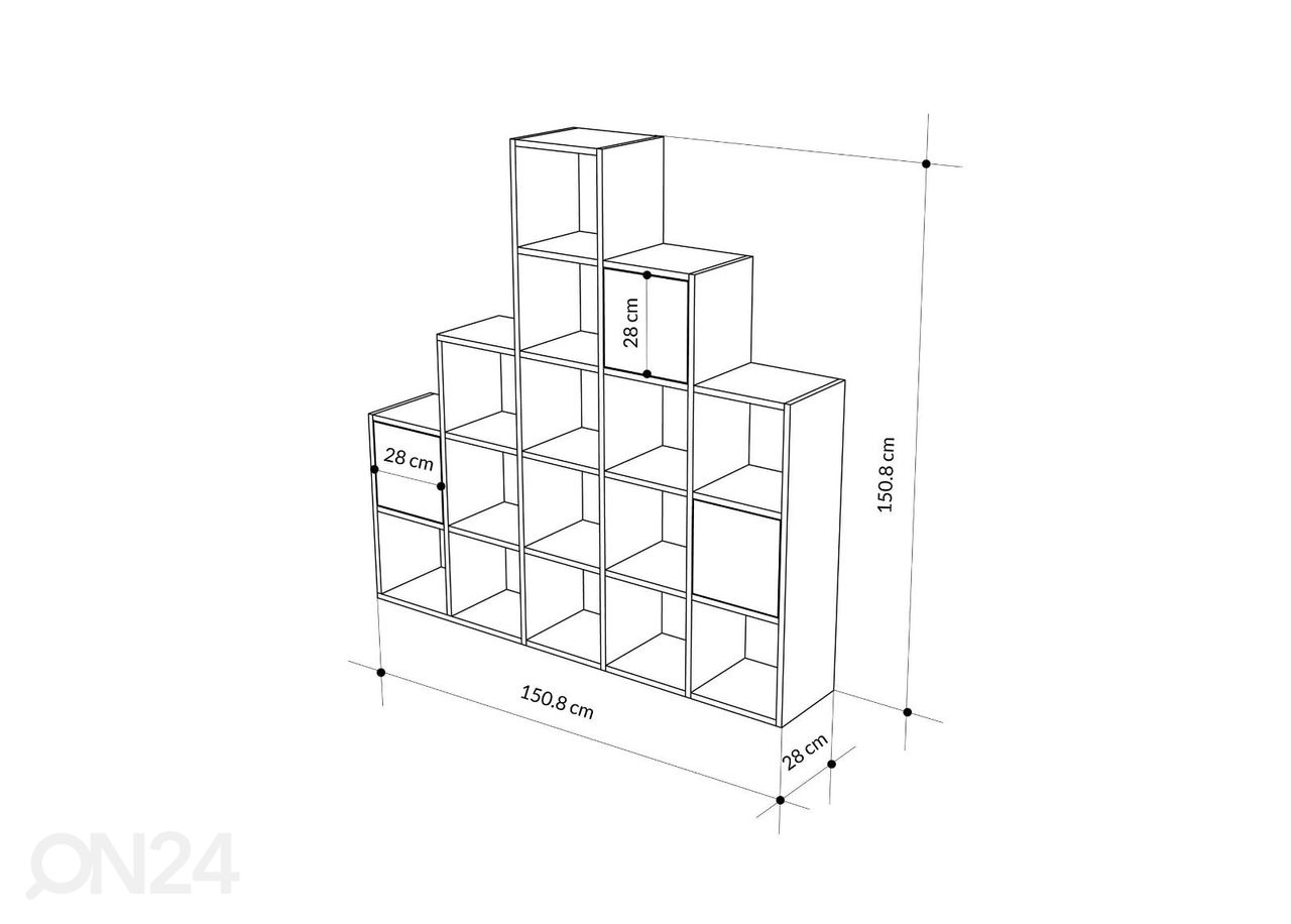 Riiul Ionia 150,8 cm suurendatud