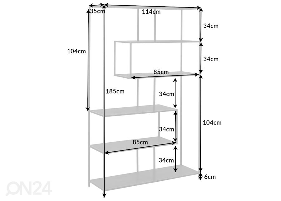 Riiul Slim Line 114 cm suurendatud