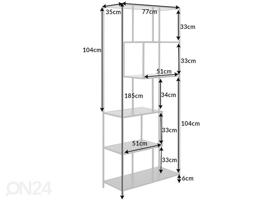 Riiul Slim Line 77 cm suurendatud